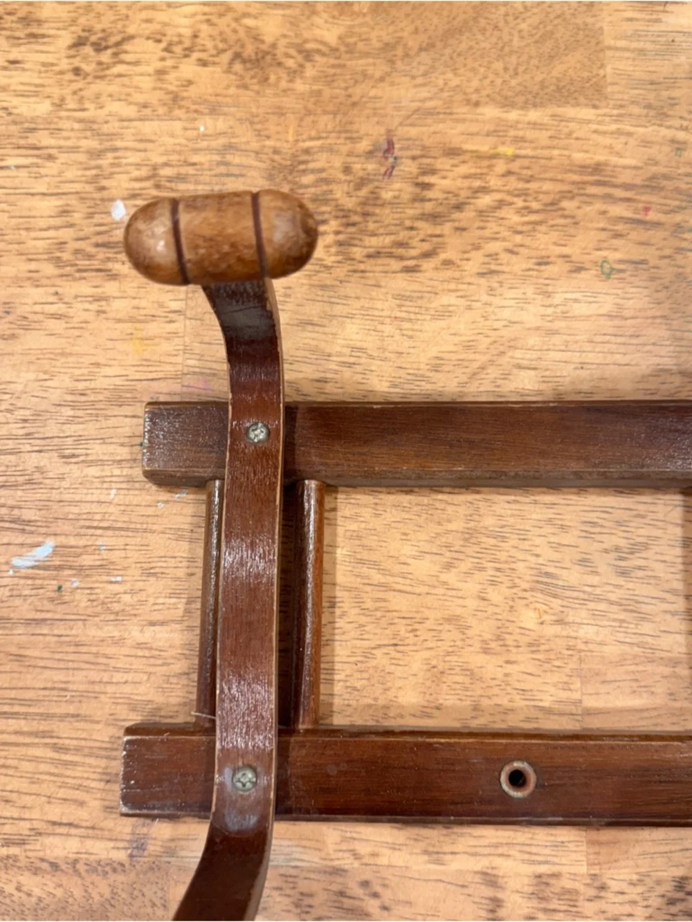 Vintage Bentwood 4 Hook Wall Mount Hat Coat Rack Thonet Style Dark Brown Wood